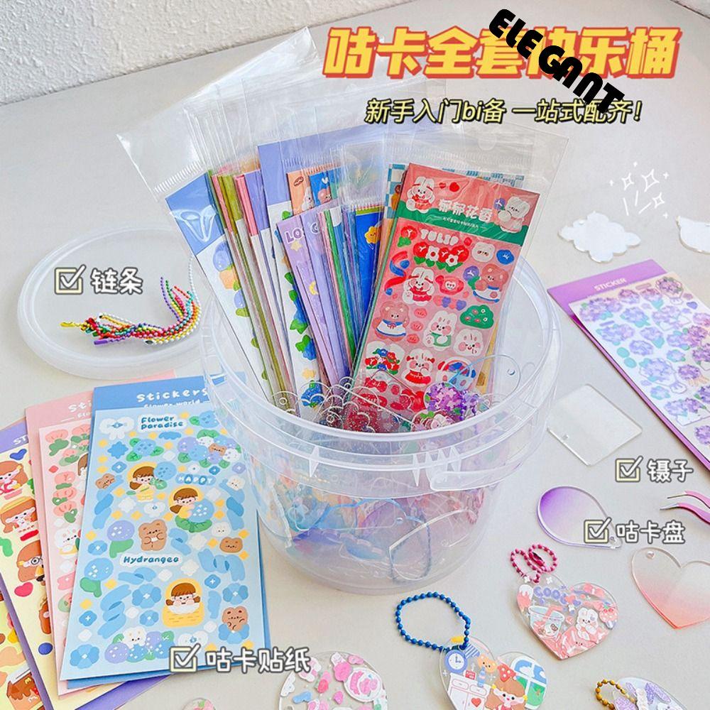 [Elegan] Stiker Akun Tangan Mainan Anak Perempuan Lucu Diy Gantungan Kunci Guka Stiker Set Tahan Air Handbook Set Lengkap Diy Handbook Bahan Sticker