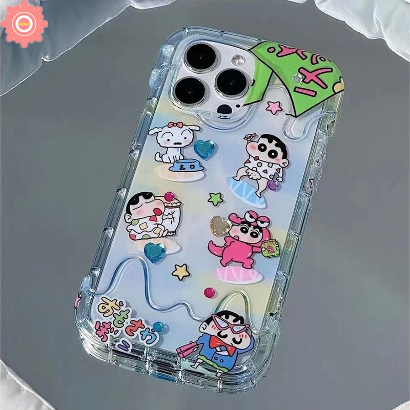 Cute Hello Kitty Pochacco Kuromi Case Kompatibel Untuk IPhone 7Plus 11 12 13 14 Pro Max XR X7 8 Plus XS Max Se2020 3D Ice Cream Kartun Crayon Shin-chan Lembut TPU Cover