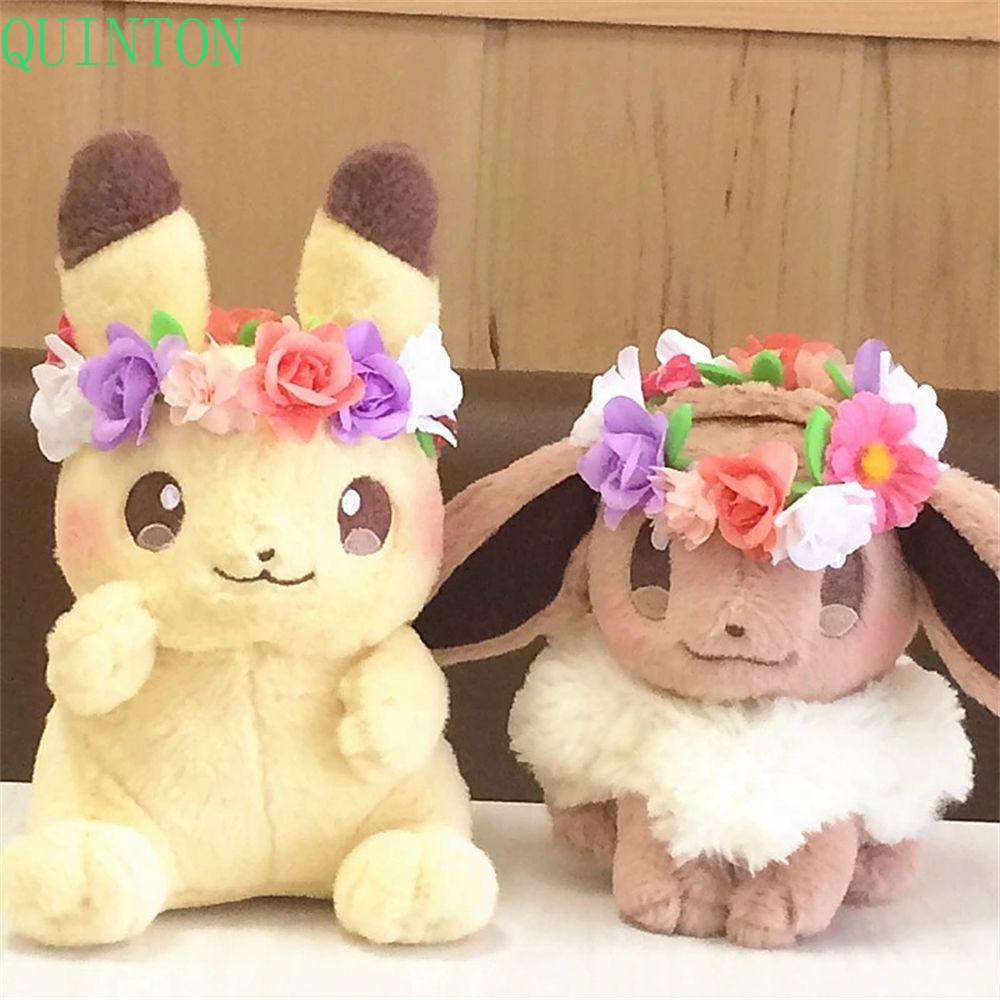 Quinton Pokemon Mainan Mewah Koleksi Hadiah Ulang Tahun Anime Untuk Anak Kartun Paskah Eevee Boneka Mainan