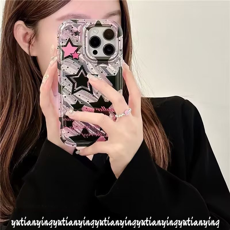 Cinta Hati Bintang Kartu Laser Case Kompatibel Untuk IPhone XR X XS Max 7Plus 11 13 12 14 Pro Max 7 6S 6 8 Plus SE 2020 Kreatif 3D Stereo Korgasi Fantasi Pohon Kelapa Soft Cover