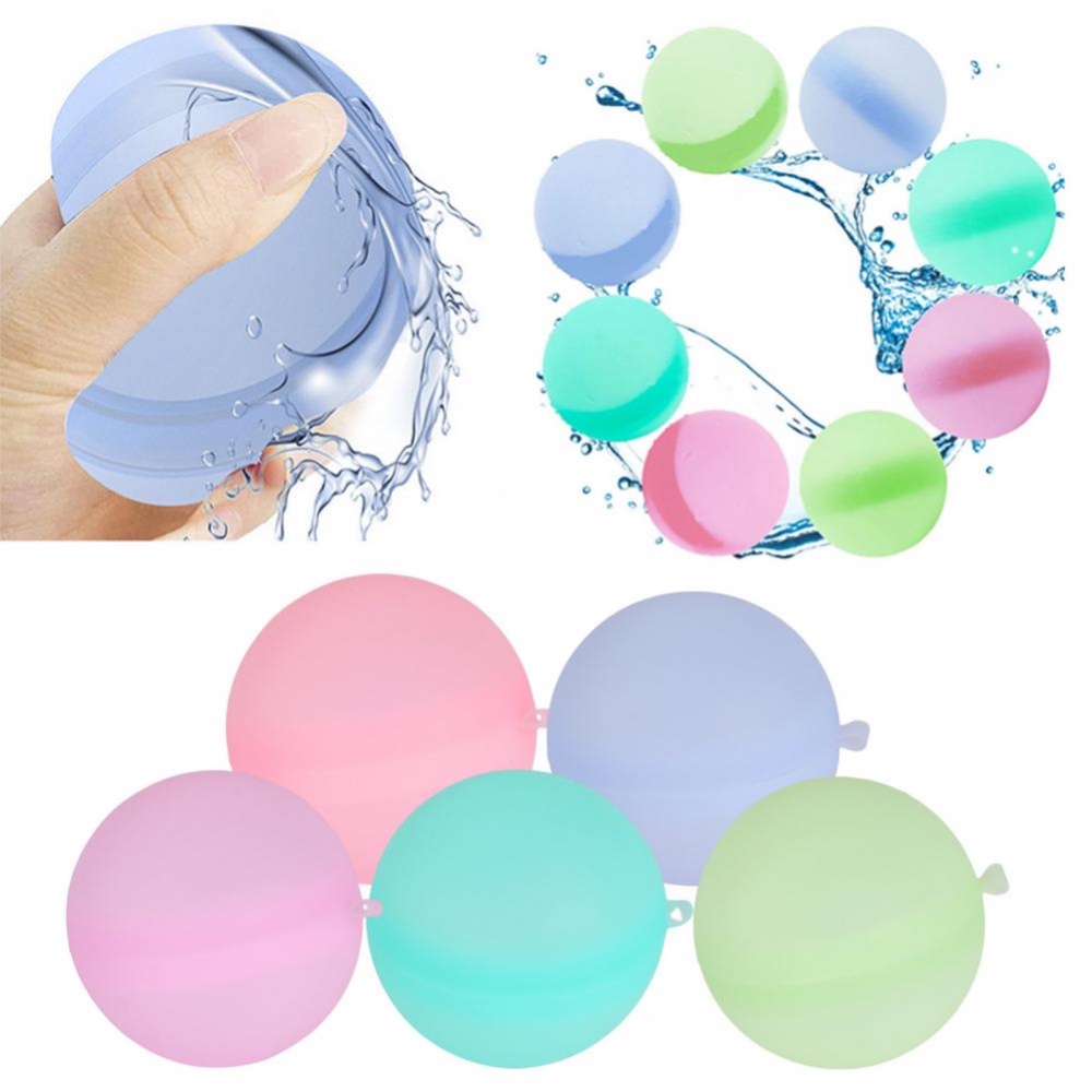 12 Pcs Reusable Water Fighting Balls Dewasa Anak Musim Panas Kolam Renang Silikon Mainan Bermain Air Kolam Renang Bom Air Balon Permainan