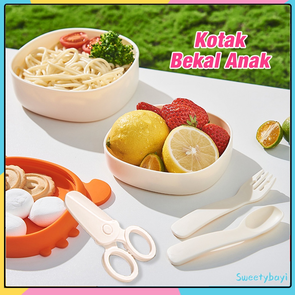 SweetyBayi Lunch Box Set portabel Kotak bekal makan Kotak makan Tempat makan anak bayi