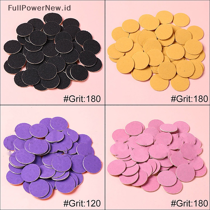 Power 50Pcs Disk Replacement Pad Pink Grit Refill Pads Untuk Alat Pedicure Poles ID