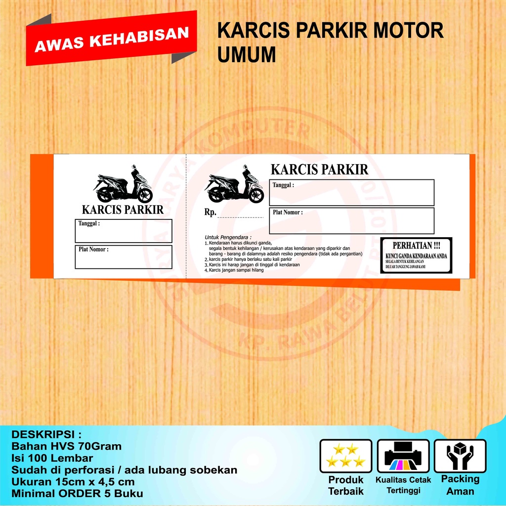 

KARCIS PARKIR MOTOR UMUM
