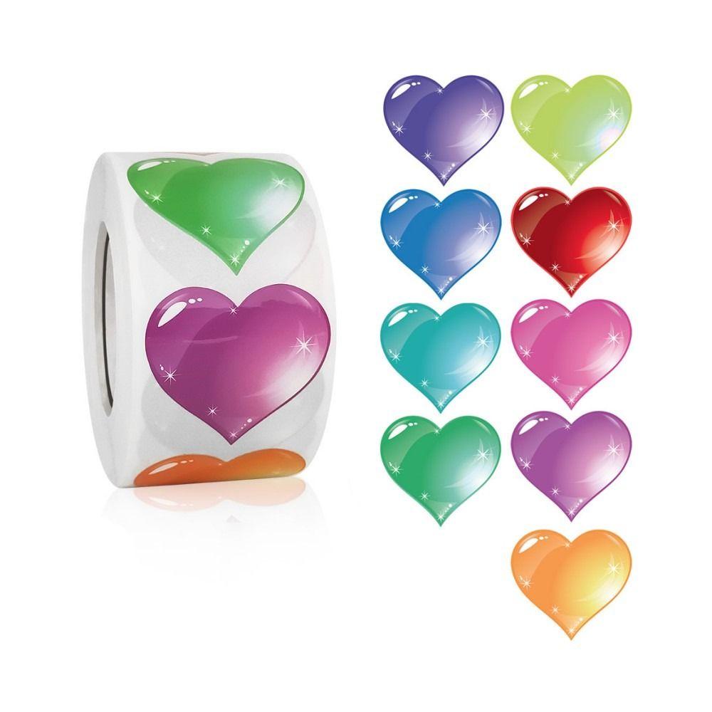 Populer Stiker 2roll Berbentuk Hati 3D Love Heart Sticker Roll Untuk Usaha Kecil