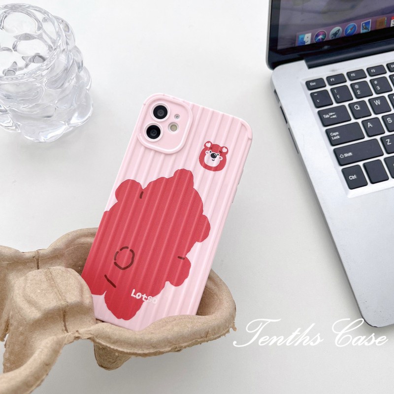 IPHONE Kompatibel Untuk Iphone14 13 12 11 Pro Max X XR Xs Max8 7 6 6s Plus SE 2020sarung Bagasi Gaya Pasangan Casing Ponsel Motif Beruang Kecil Yang Lucu