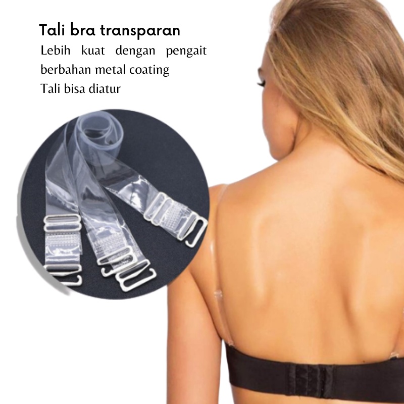 GOS -A415- Tali Bra Transparan - Tali Bra Bening - Underwear Tranparant Strap Bra