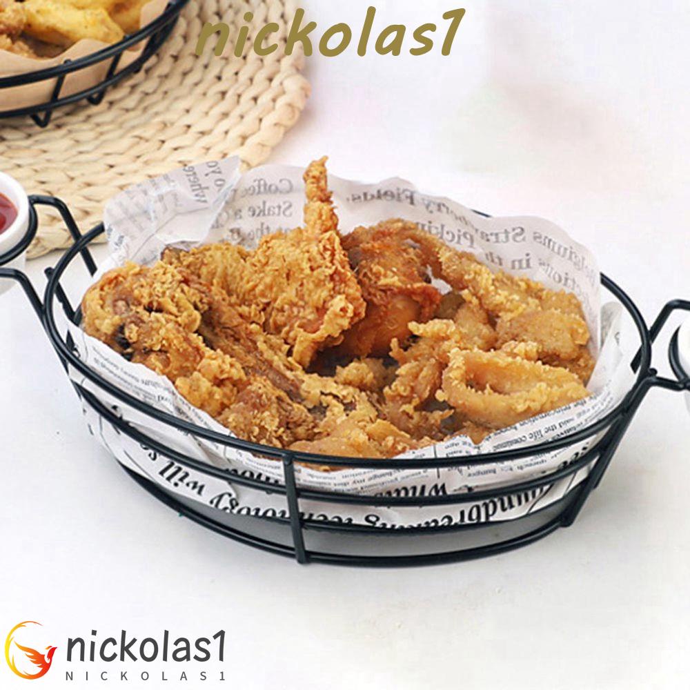 Nickolas1 French Fries Basket Stainless Steel Metal Wire Basket Potato Untuk Dapur Restoran Perlengkapan Pesta Dekorasi Meja Pajangan Keranjang Peralatan Makan