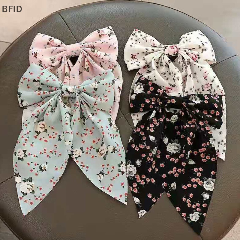 [BFID] Bow Hair Clip Korea Fashion Style Ikat Rambut Pita Busur Besar Kecil Segar Bunga Jepit Rambut Ikatan Simpul Rambut Duckbill Klip Aksesoris [ID]