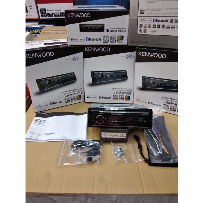 head unit single din kenwood kmm bt408 TERMURAH