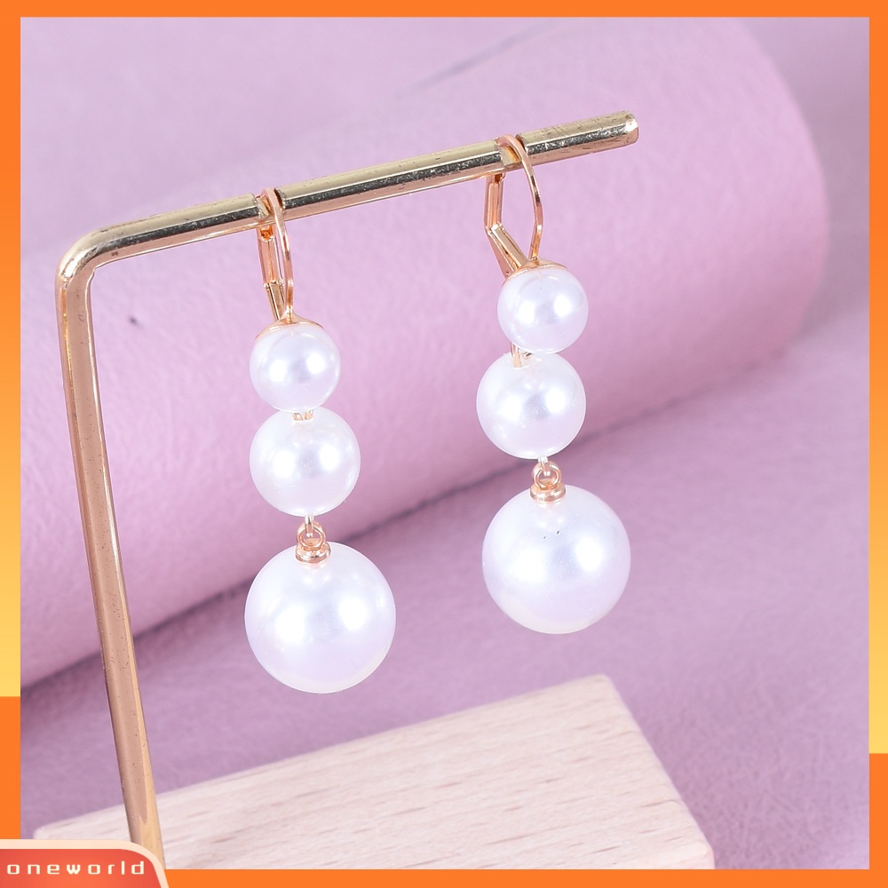 [ONR] Retro French Ball Pearl Earrings Femininitas Rumbai Panjang Selebriti Internet Mode Earrings Earrings