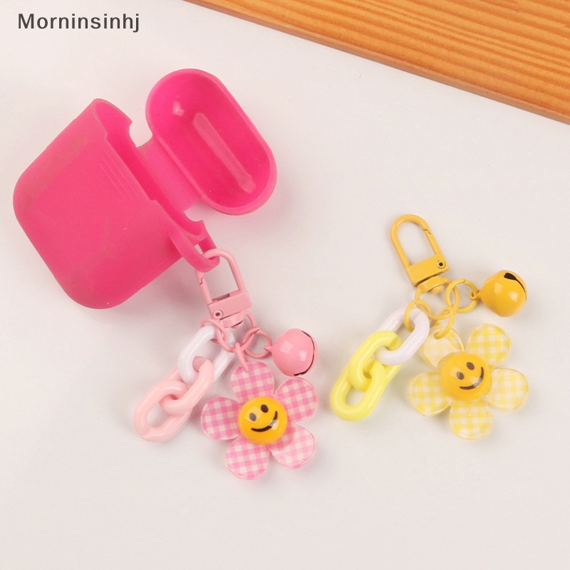 Mornin Lucu Smiley Face Bunga Bunga Matahari Warna Kisi Gantungan Kunci Dengan Bell Ransel Key Pendant Keyrings Aksesoris Kawaii Key Ring Mainan Pesona Hadiah Ornamen id