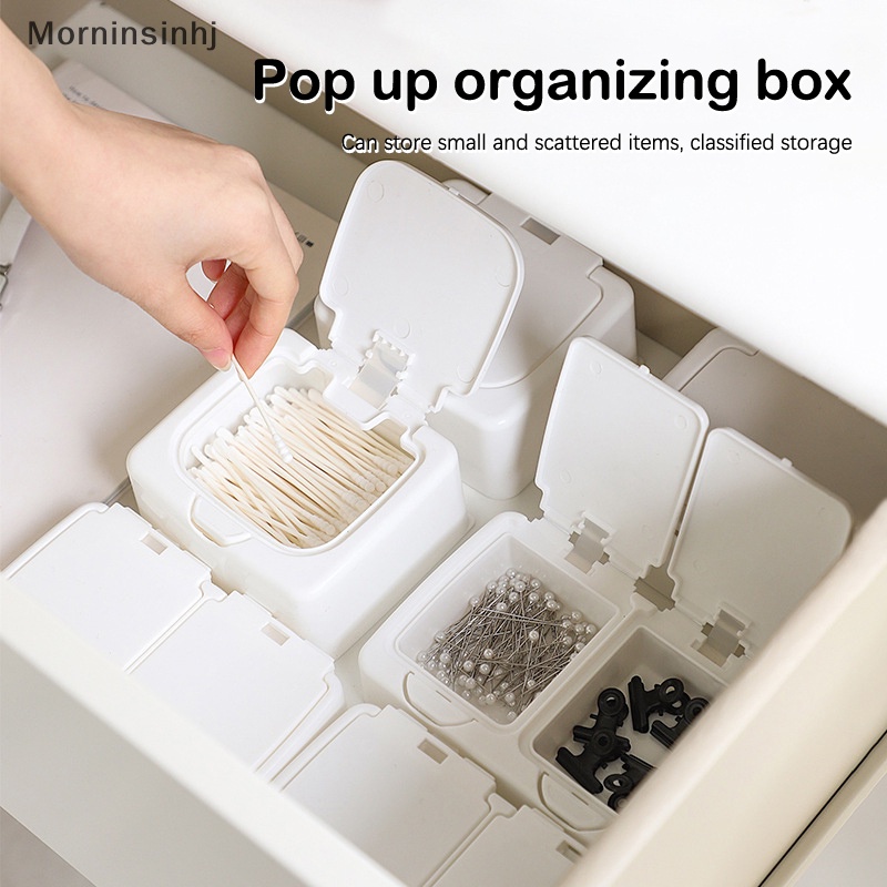 Mornin White Storage Box Desktop Organizer Kapasitas Besar Kartu Pos Stiker Box Subpaket Holder id