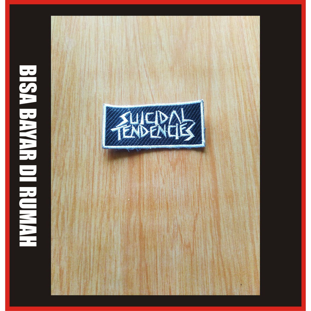 Bordir Patch Emblem Bordir Mini Kecil Murah Band Metal Punk Hitam Untuk Jaket Keren Suicidal Tendenc