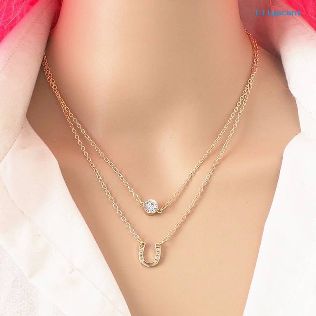 [LS]Kalung Choker Kalung Lapis Alloy Dua Lapis Mudah Dipakai Untuk Pesta