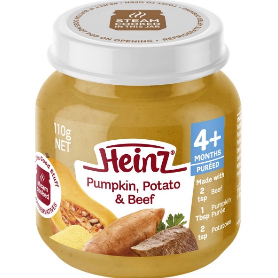 Heinz Strained Food 4 Months Pumpkin Potato &amp; Beef 110g