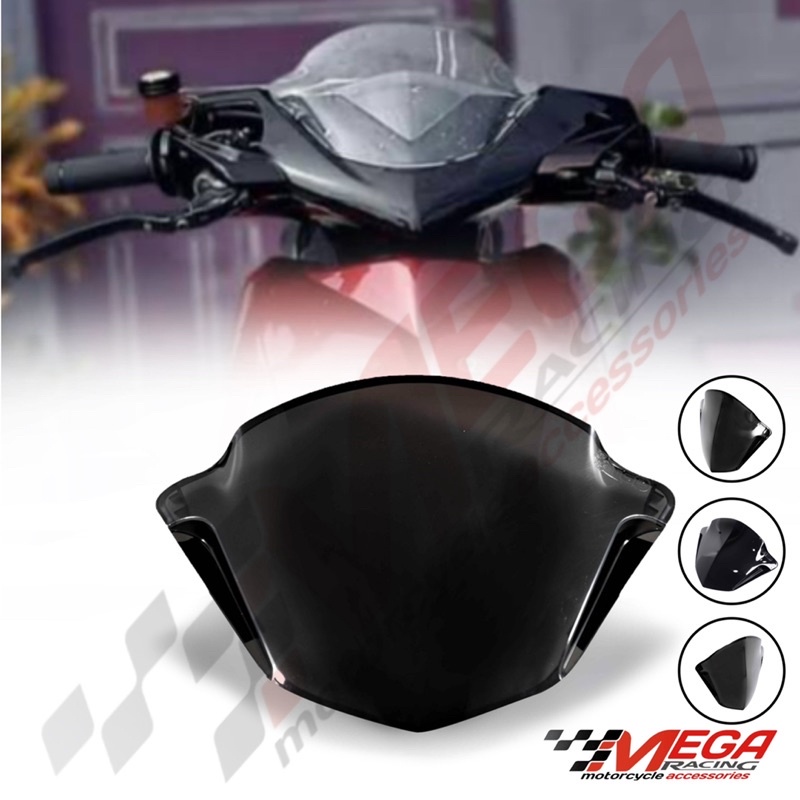 Visor Beat Karbu Lama Tahun 2008 - 2012 / Visor Beat Carbu Old Visor Beat Karburator / Winshield Beat Karbu Hitam Pekat Carbon Premium