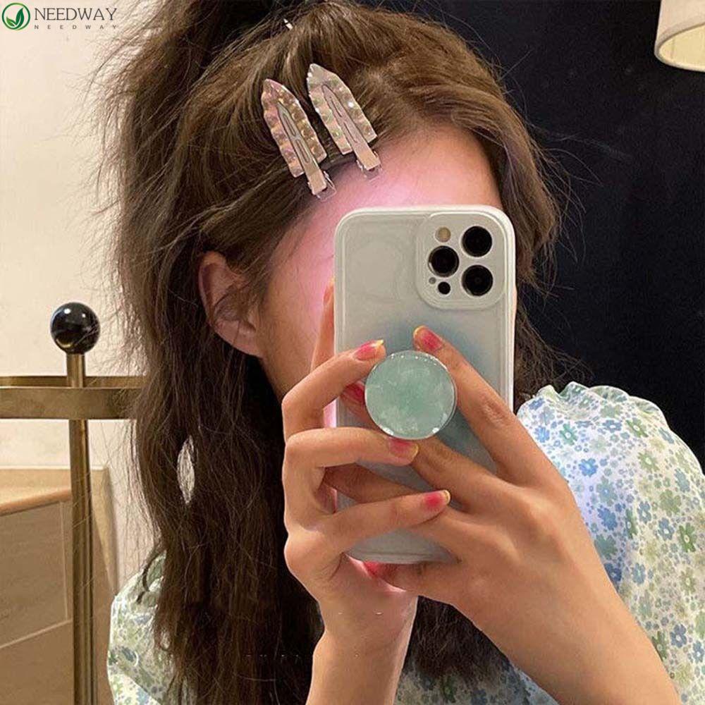 NEEDWAY Needway Wave Hair Clip Cute Lovely Duckbill Clip Untuk Gadis Permen Warna Poni Klip Hadiah Logam Untuk Wanita Jepit Rambut