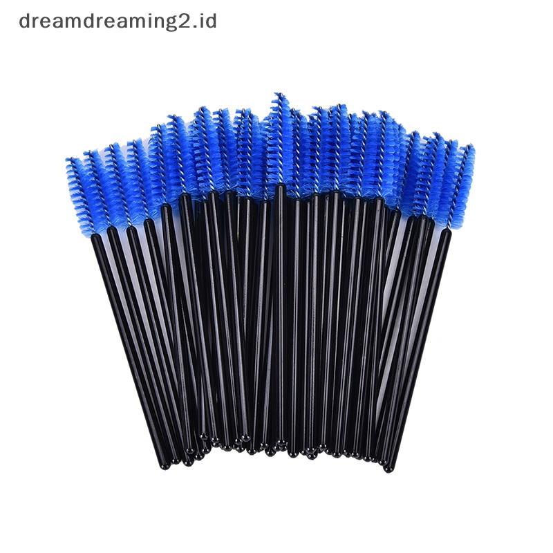 (drea) 50pcs Disposable Eyelash Brush Alat Makeup Kosmetik Maskara Wands Aplicator,//