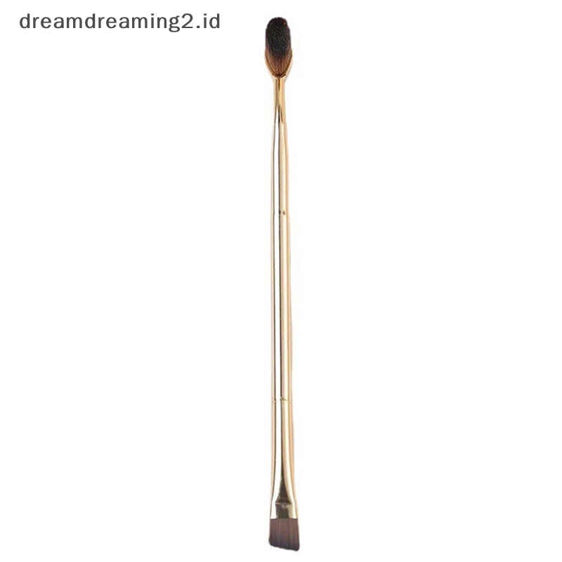 (drea) 1pc Kuas Makeup Kepala Ganda Cream Puff Toothbrush Brush &amp; Brush Alis //