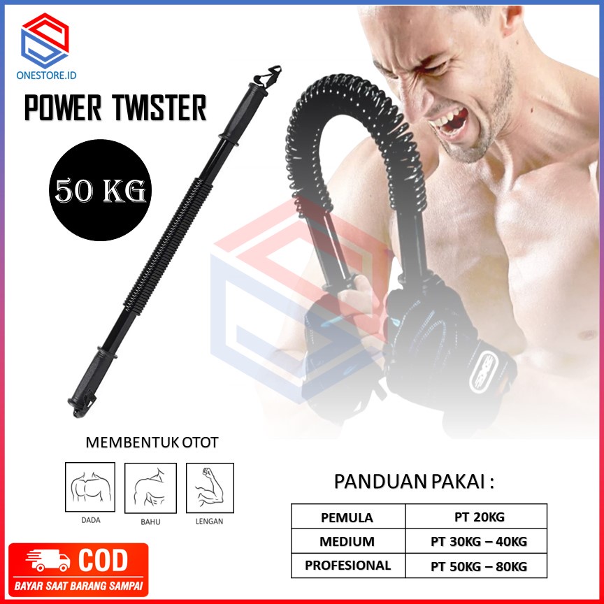 Power Twister Power Bender 50kg alat Fitness Pembentuk Otot Lengan Bahu Dan Dada