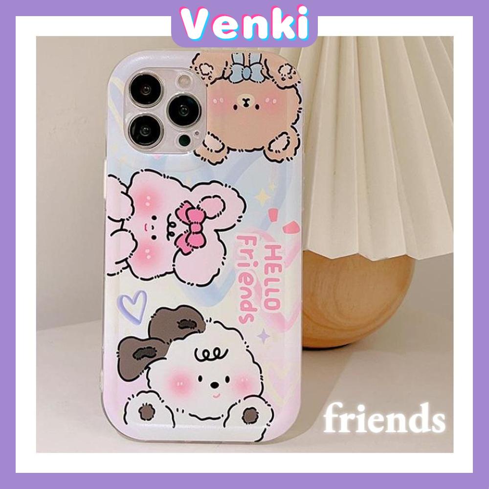 VENKI - Untuk iPhone 11 Case Bening Phone Case TPU Soft Shell Kantong Udara Tahan Guncangan Perlindungan Kamera Hewan Kartun Lucu Kompatibel dengan iPhone 14 13 Pro Max iPhone 12 Pro Max XR XS 7 8