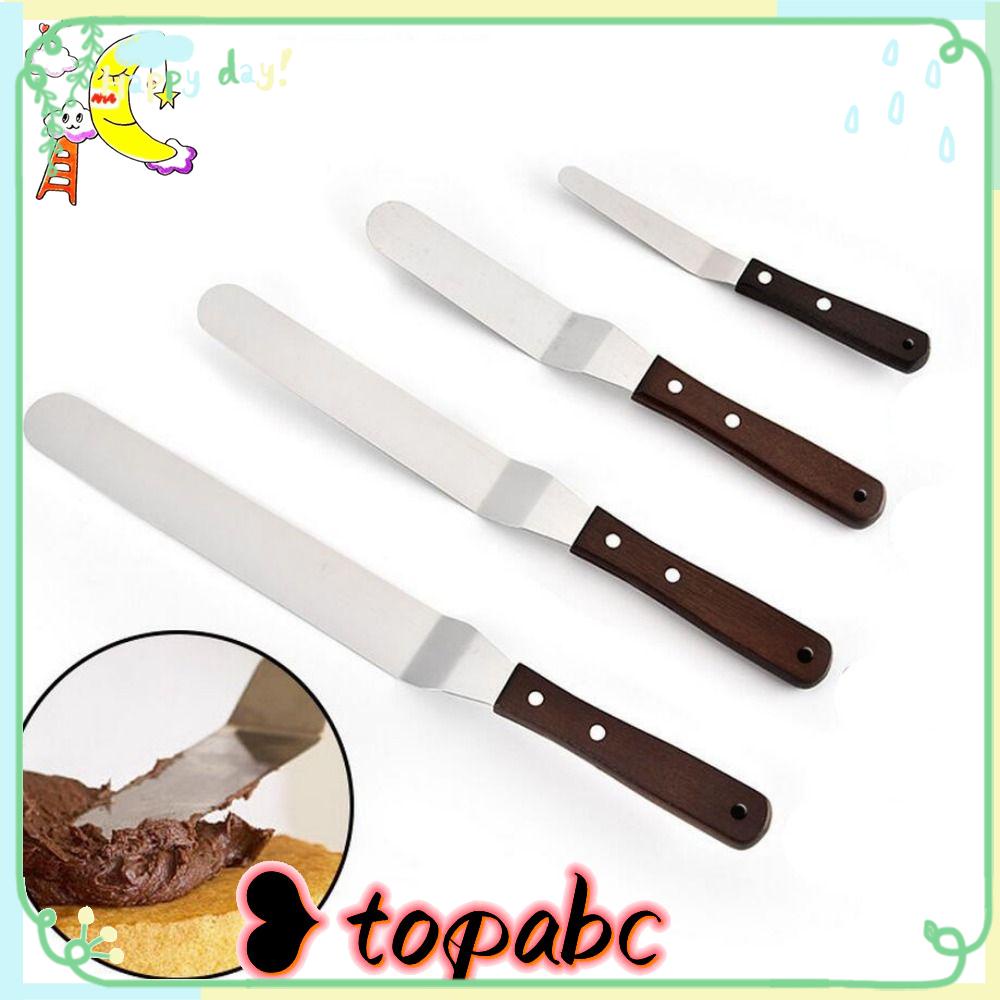 TOP Cake Spatula Dapur4 6 8 10 inch Stainless Steel Penghalus Kue Baking Icing Frosting