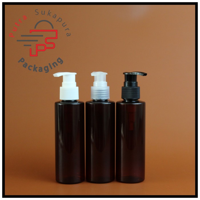 botol pump 150ml rf amber/botol pump lotion 150ml/pump neck 24
