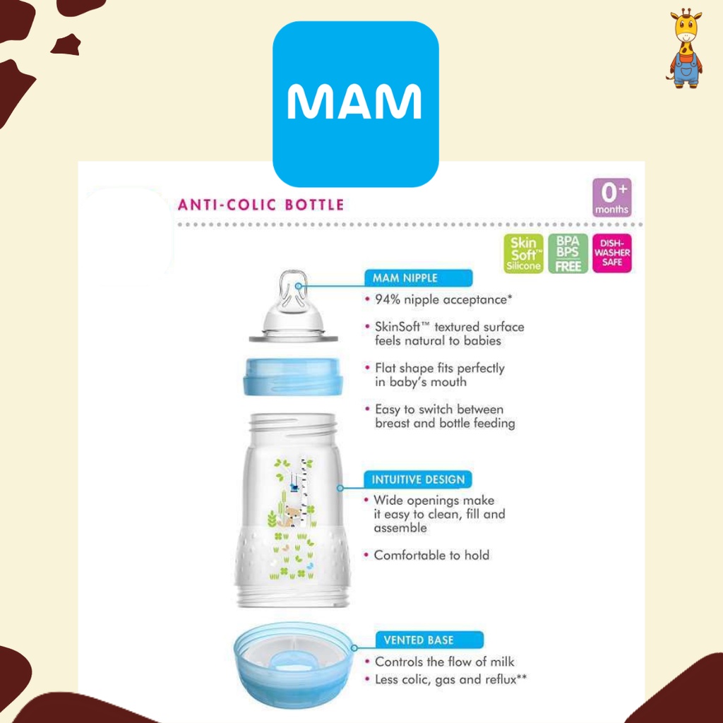MAM Anti-Colic 260ml 3pcs Pack - Botol Bayi