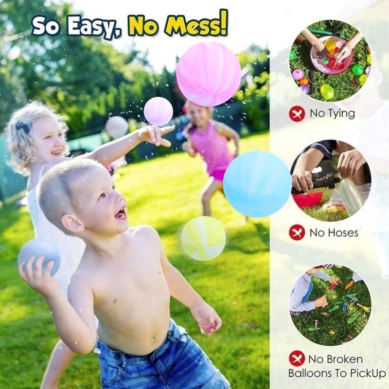 [Fitur] Musim Panas Pantai Anak Splash Balon/Bom Air Silikon Anak-Anak Dewasa/Mainan Air Kolam Renang/Bola Air Lempar Tangan Isi Cepat/Bola Air Reusable
