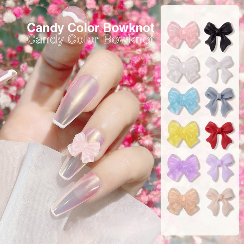 30pcs/pack Resin Nail Art Dekorasi 3D Panjang Pita Ikatan Simpul Ornamen Paku Pesona Perhiasan Desain Super Peri DIY Aksesoris