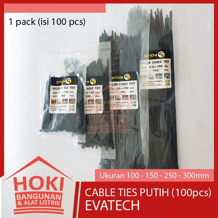 

CABLE TIES HITAM STION 10cm 15cm 25cm 30cm - Kabel Tis Tali Nylon