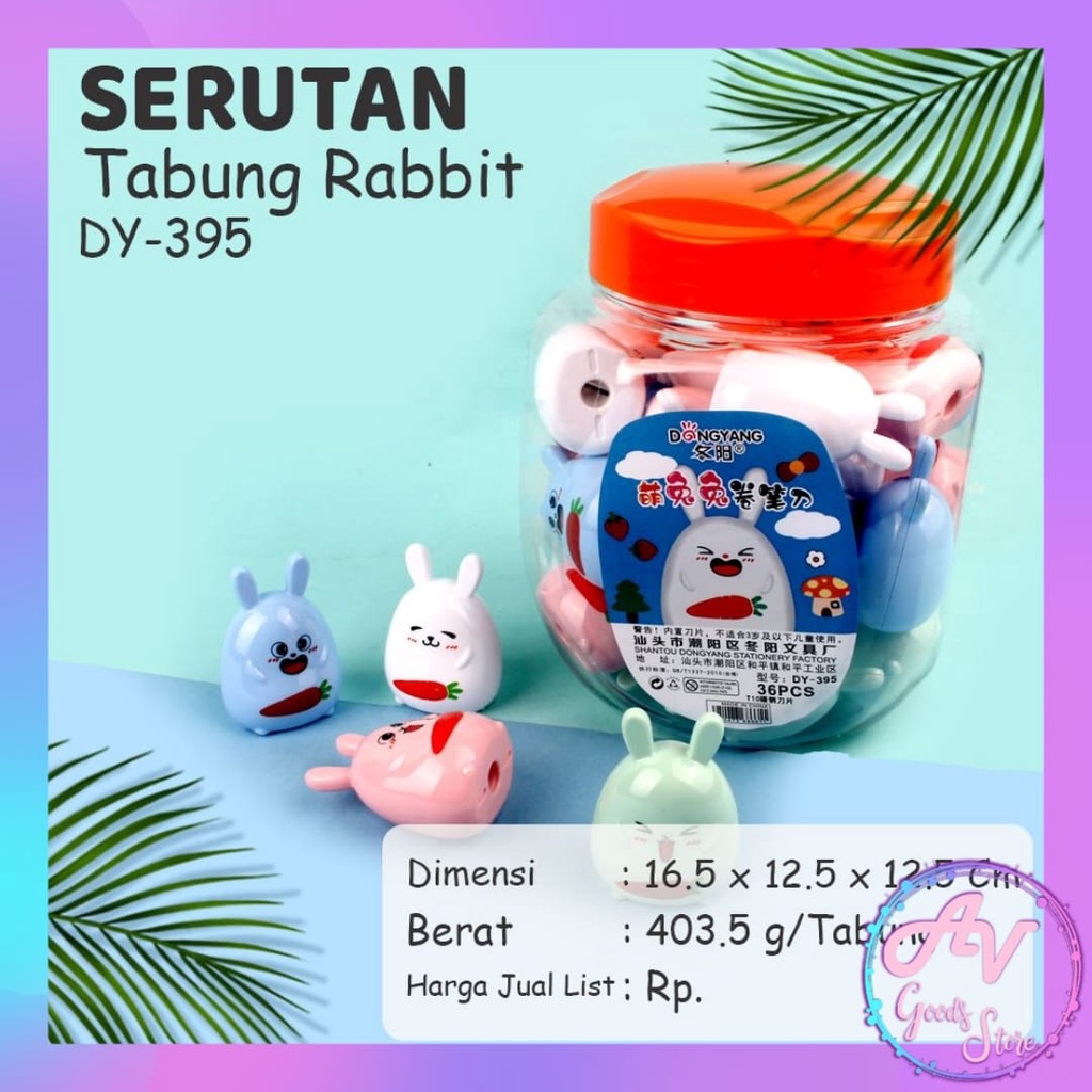 

1Pcs Rautan Tabung Kelinci Rabbit DY395 / 1Buah Serutan Pensil Fancy Lucu