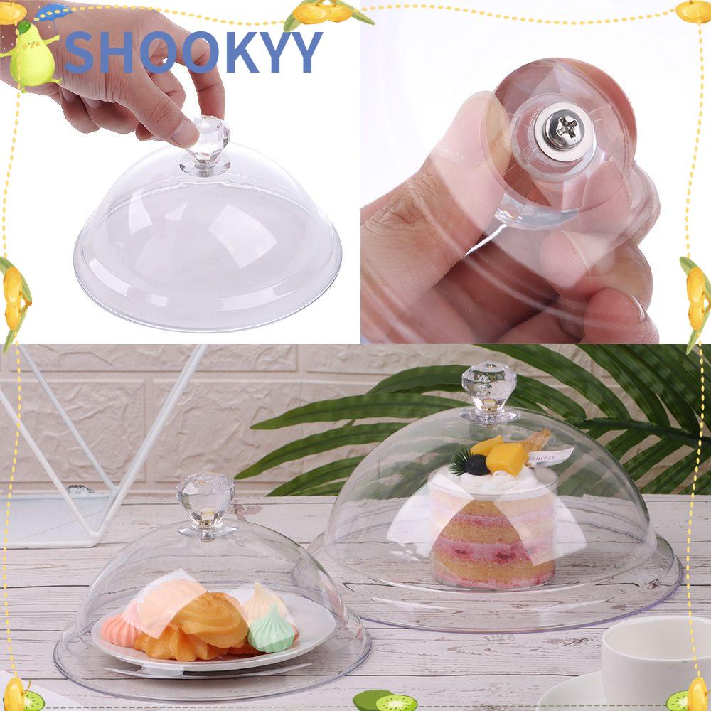 CHOOKYY Penutup Makanan Tempered Plastik Dekorasi Pesta Kreatif Acrylic Dessert Storage Tray Kue Roti Piring