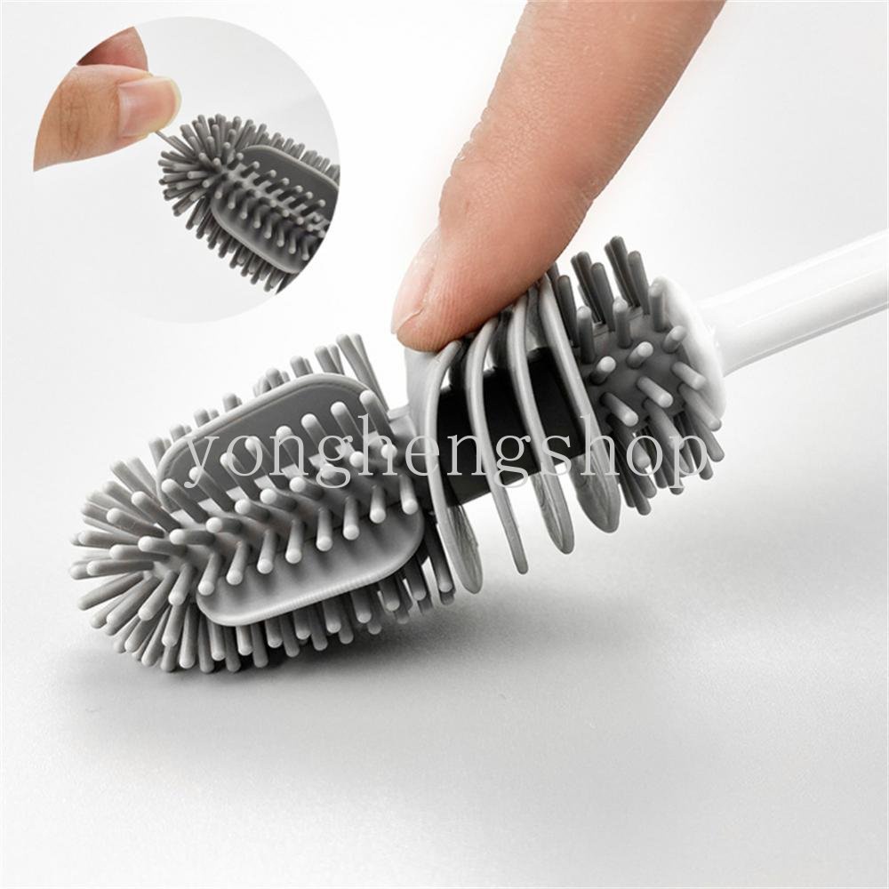 Silicone Cup Brush Gagang Panjang Sikat Pembersih Botol Susu Pembersih Botol Air Gelas Cangkir Cuci Scrubber Mug Teko Sikat Ada Sudut Mati Perlengkapan Pembersih Dapur