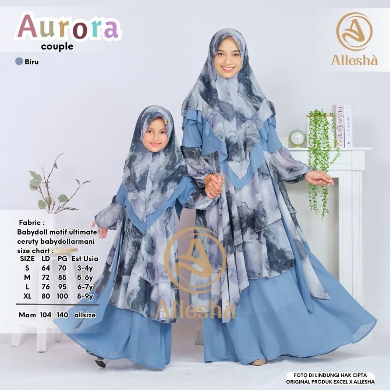 AURORA DRESS COUPLE free jilbab ORI AL LESHA | Syari Mom &amp; Anak Free Jilbab