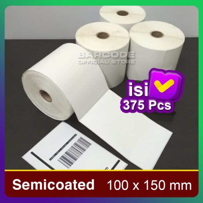 

Label Semicoat 100x150mm / 100 x 150 / 100x150 mm Isi 375 Pcs (1 Slop) PST79