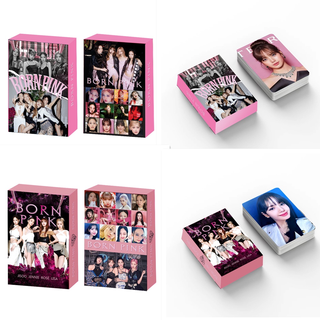 55pcs /box Hitam-Pink 2023world TOUR Photocards Album Kartu Lomo Black Pink Kpop Collection Series