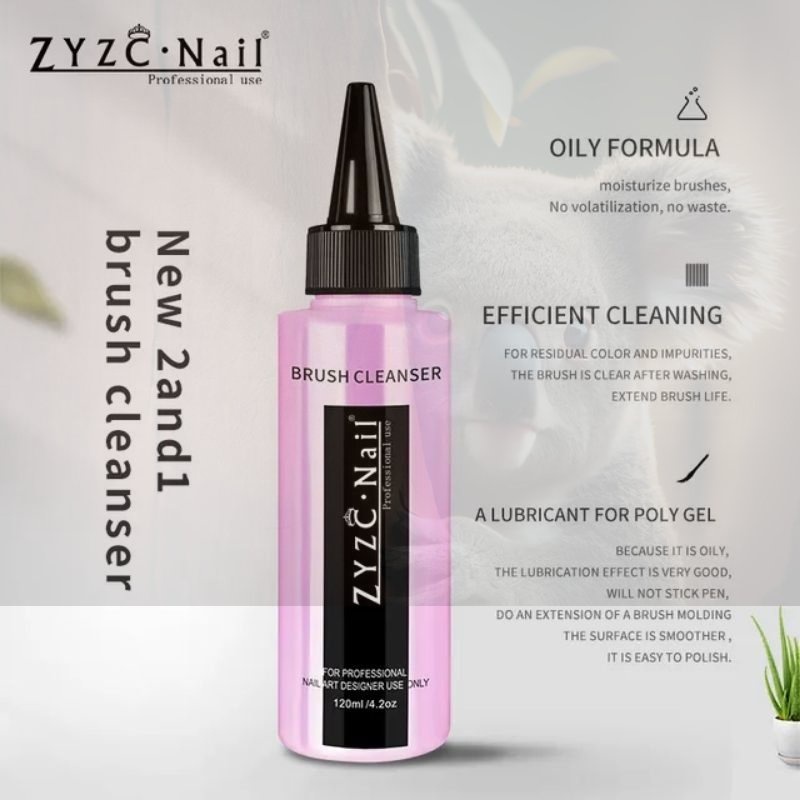 ZYZC BRUSH CLEANSER TIDAK BOCOR PEMBERSIH KUAS NAIL ART CAIRAN PEMBERSIH KUAS KUTEK 120ML