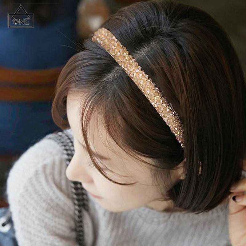 COD❤️Bando Wanita Korea Pita Rambut Kristal Indah Gaun Pengantin Aksesori Rambut Aksesori Rambut Dalam Ikat Kepala Gaya Sederhana-A.one