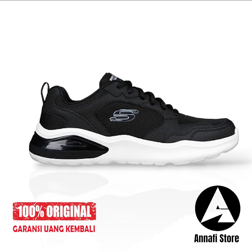 SEPATU SNEAKERS PRIA SKECHERS AIR CUSHIONING BINSON 232560-BKW - BLACK WHITE