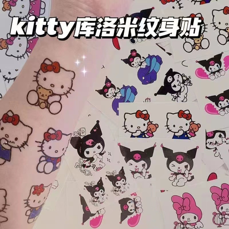 STICKER TATTO TEMPORER SANRIO / TATO TEMPORARY CINNAMOROLL KUROMI MELODY TAHAN AIR/ TATO ANAK PALSU