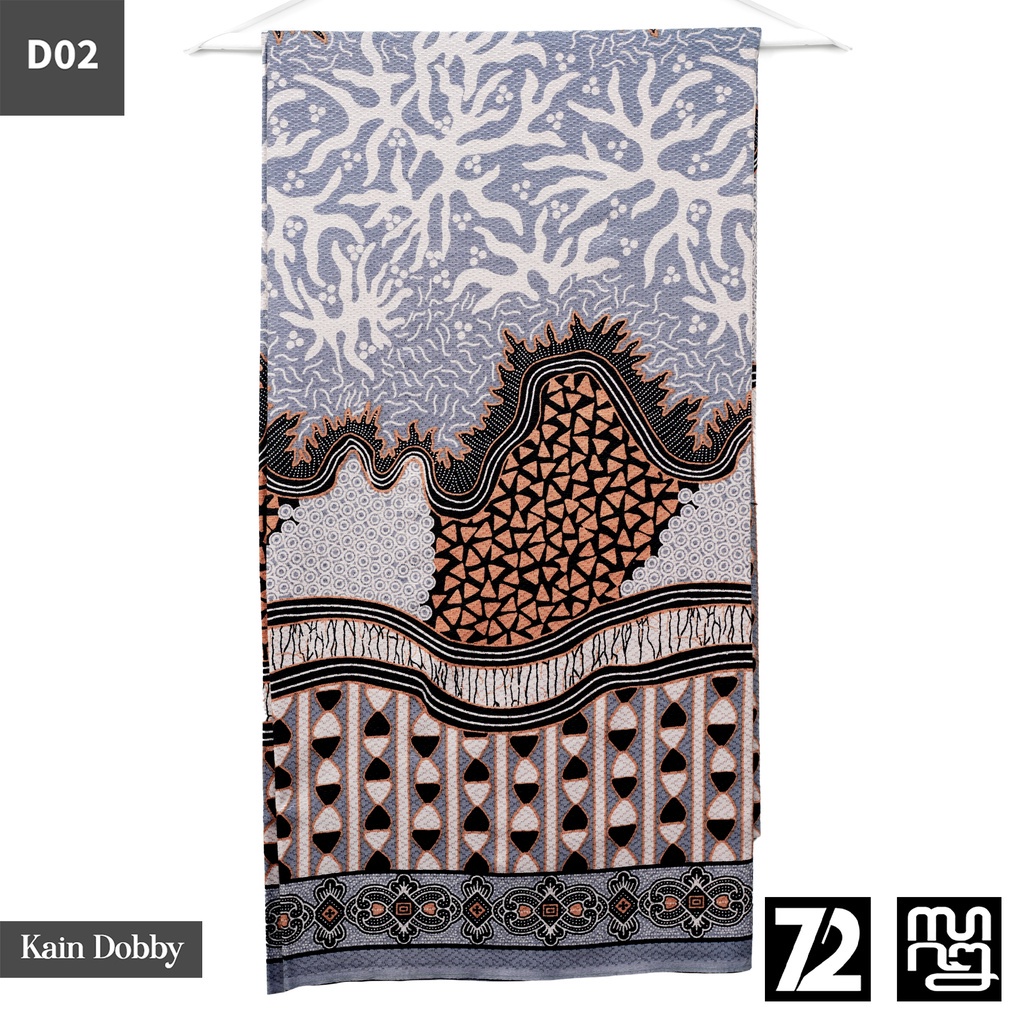 KAIN BATIK DOBBY Premium Motif Lapis Kaktus Warna Biru 723915 Cap 72