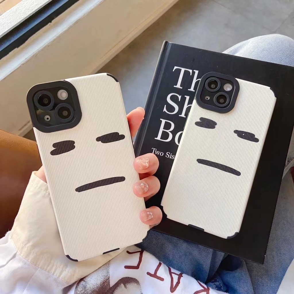 Leather Ins expression Soft Case for Samsung A21S A12 A50S A30S A20 A30 A32 A22S A52S A72 A10S A33 A53 A73 A13 A04S A23 A51 A71 A31 White Phone Case for Women Girl