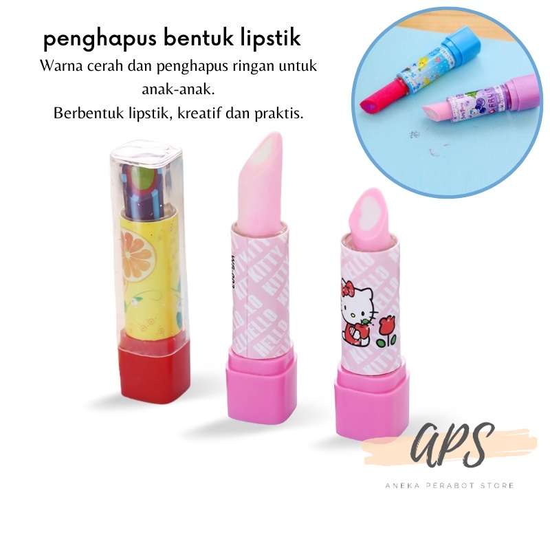 

APS - G214 - PENGHAPUS BENTUK LIPSTIK Karakter Kartun Warna Warni / Hapusan Pensil Anak Sekolah