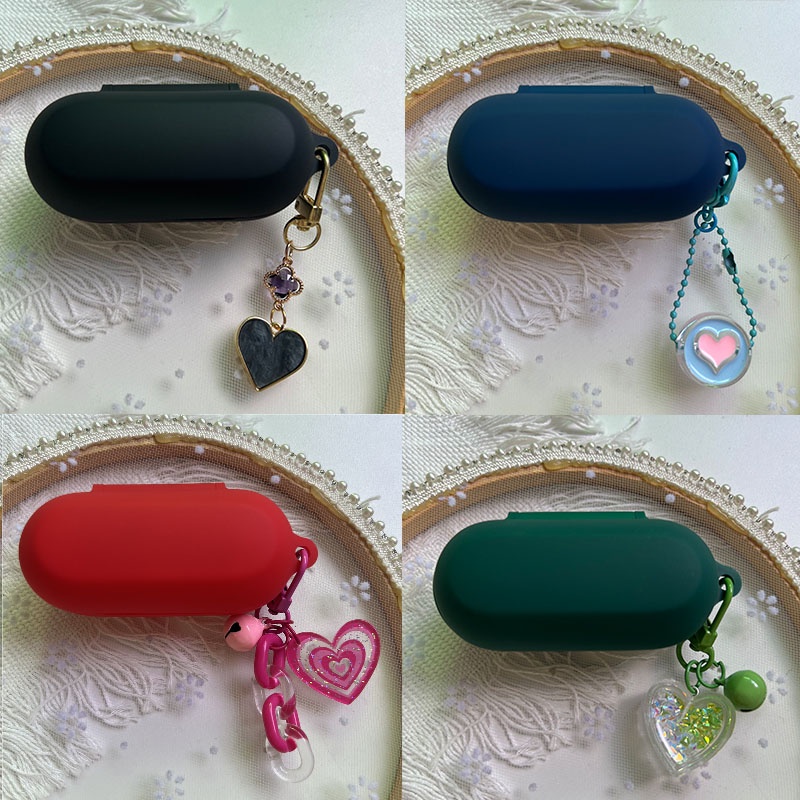 Cute Silicone Earphone Case With Key Chain For Sony Wf-c500 Wireless Bluetooth Headphone Protective Cover