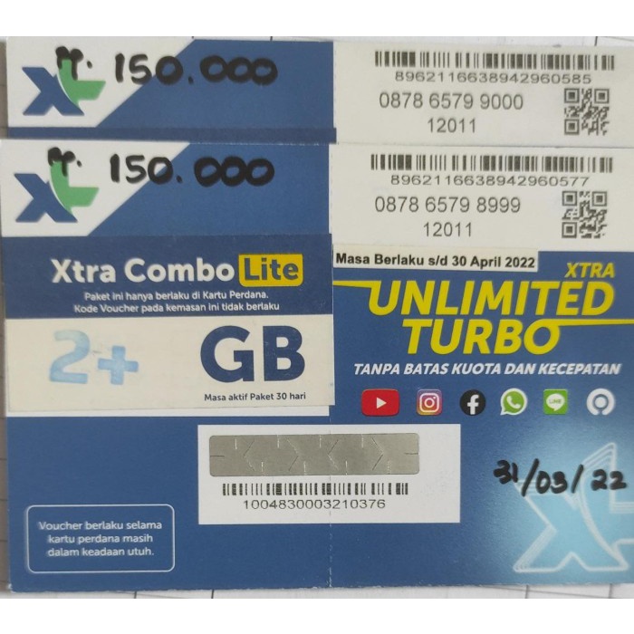 Kartu Nomor / Nomer Cantik Internet Data Murah XL COMBO LITE 13GB 4G