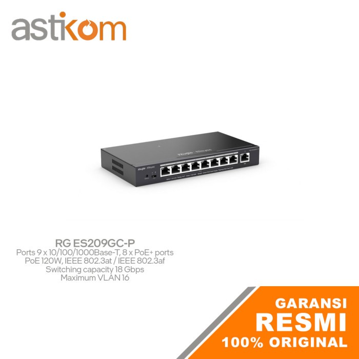 Ruijie Reyee RG ES209GC-P 9-Port Gigabit Cloud Managed Smart POE Switc