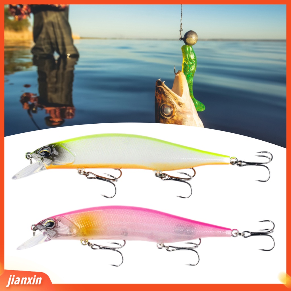 (In Stock) 12cm /15g Umpan Pancing Kait Tajam Realistis Profesional Anti-Korosi Dapat Digunakan Kembali Pengecoran Panjang 3D Mata Ikan Kecil Umpan Umpan Buatan Wobbler Peralatan Memancing
