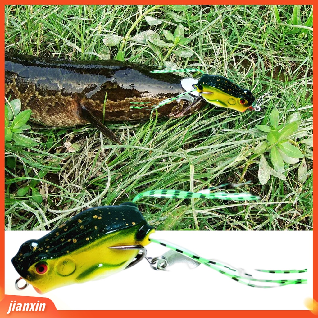 (In Stock) 4cm /7.5g Umpan Pancing Kait Ganda Dengan Jumbai Spinner Payet Berongga Simulasi Pengecoran Panjang Buatan PVC Lembut Snakehead Frog Bait Perlengkapan Memancing